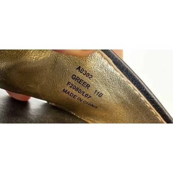 Coach Greer Black Leather Espadrille Wedge Sandals Women Size 11B - Picture 2 of 12